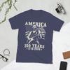 Abraham Lincoln Playing Guitar 4th July 250th Anniversary Unisex T Shirt Vintage Tees Short Sleeve TShirts Pure Cotton Clothing