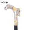 Gouden Witte Schedel Hoofd Wandelstok Mode Decoratieve Wandelstok Heer Elegant Cosplay Stafknop Kromstaf 90cm