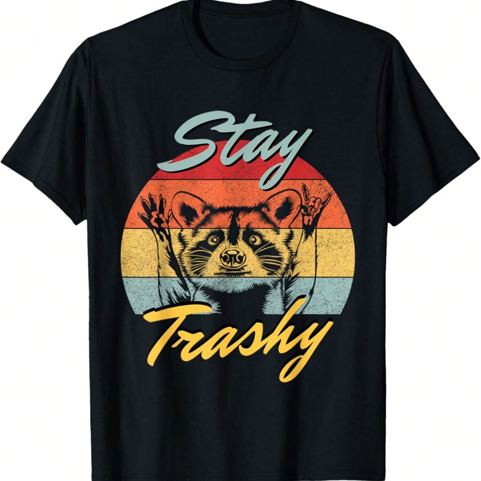 Stay Trashy Raccoon Shirt Retro Possum Vintage Raccoon T-Shirt S