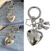 Fashionable Heart Key Chain with Trendy Bowknot Embellishment for Women Men