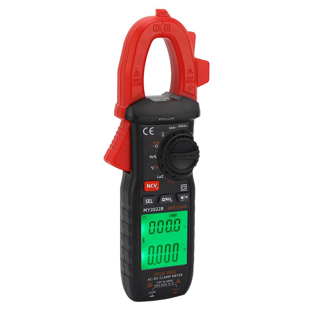 Digital Clamp Meter Smart High Accuracy Multimeter AC DC Current Tester with LCD Backlit Display for Resistance
