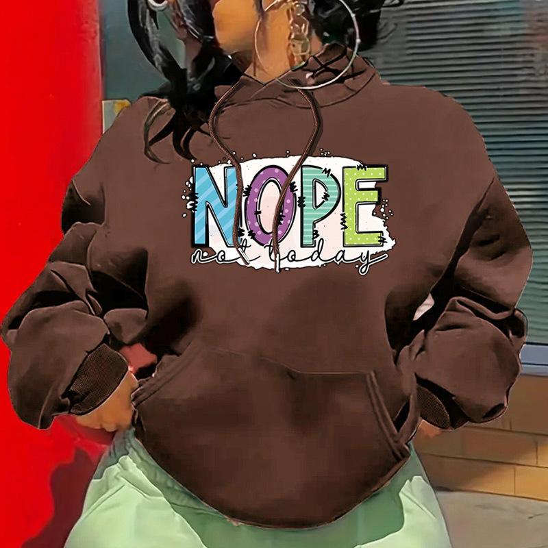 

Осень И Зима Большой Размер Свитер с Рукавами-Реглан на Плечах Письмо Мода Принт Сзади Сумка Воротник Флисовый Свитер с Капюшоном 5XL темно-коричневого