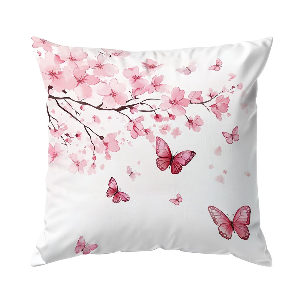 Cherry Blossom Butterfly Pillowcase Printed Polyester 40/45/50cm Throw Pillowcover Decorative Sofa Cushion Pillowslip Home Decor