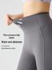 Women's High Waist Pocket Yoga Pants - Summer Three-Quarter Length, Shark Skin, Nude Feel, Hip Lifting, Thin Outward Wear