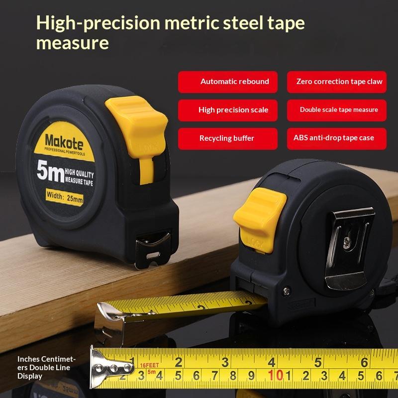 Precise Clear Steel Tape Measure Retractable 3M/5M/7.5M/10M Thickened Rubberized Woodworking Wear-Resistant Tool Tape Ruler