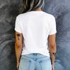 Womne's Casual T Shirt with Graphic Letter and Herat Print Crew Neck Short Sleeve Tshirt for Woman Tops Various Styles