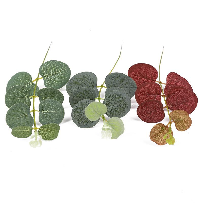 40pcs Simulation Plant Plastic Eucalyptus Leaf Wedding Decor Artificial Green Plants Home Decoration Eucalyptuses Leaves Floral