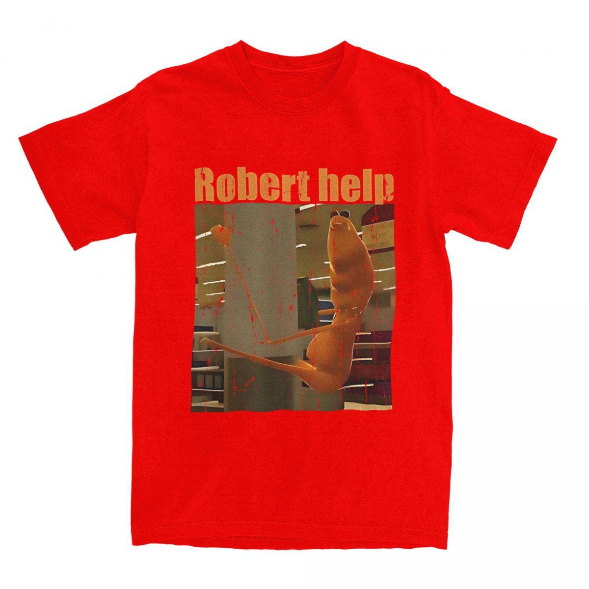 Print Marcus The Worm Robert Help T Shirt Men Crewneck Short Sleeve Tops Cotton Top Tee S