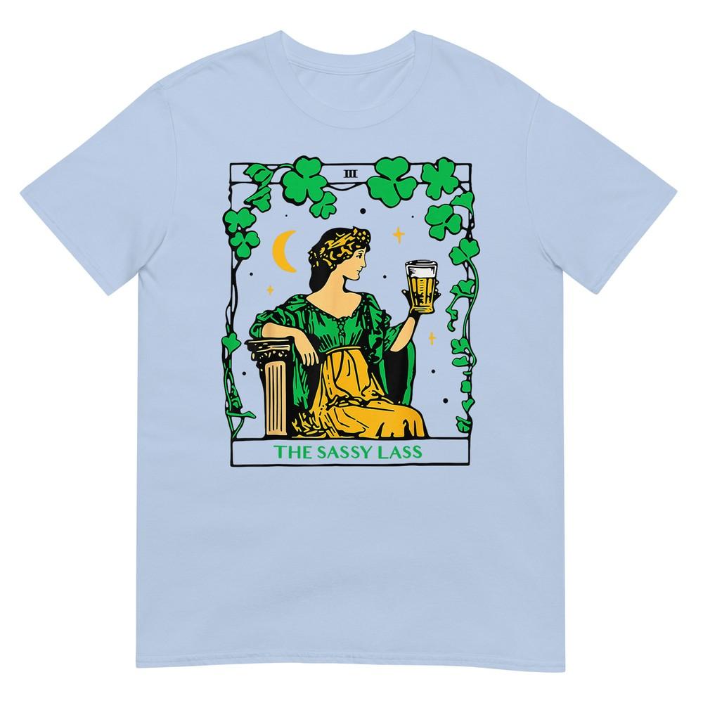 Funny Patricks Day The Sassy Lass Tarot Card Tee TShirt S