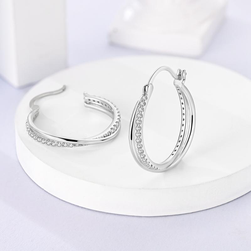 copper Serpentine Hoops Authentic Hoop Earring for Woman Bow Tie Zircon Earring Luxury Pendientes Fashion Jewellery