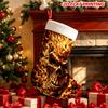 Christmas Decoration Fireplace Hanging Stocking 1pc 2D Flat Halloween Flaming Skull Art Print Large Christmas