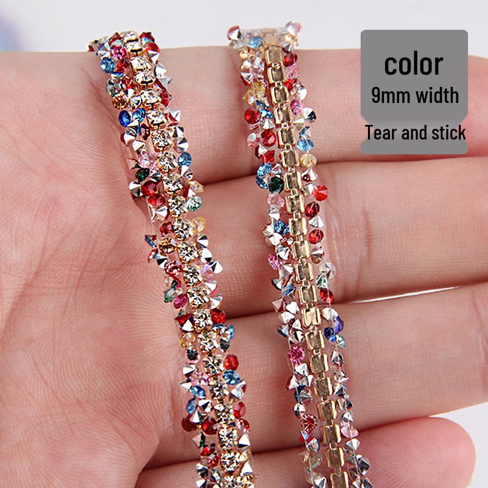 DIY Rhinestone Strip with Claw Chain and Double-Sided Adhesive for Jewelry Crafting