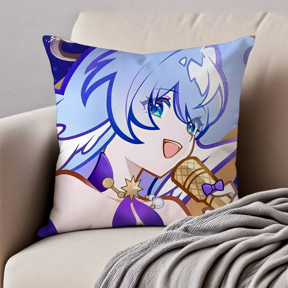 Spiel H-Honkai Star Rail R-ROBIN Kissenbezug Milbenabweisender Kissenbezug Verdeckter Reißverschluss Seidig Kurzer Plüsch Sofakissenbezug
