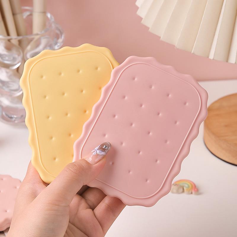 Chocolate Biscuit Folding Makeup Mirror Set - Portable Mini Round Beauty Mirror