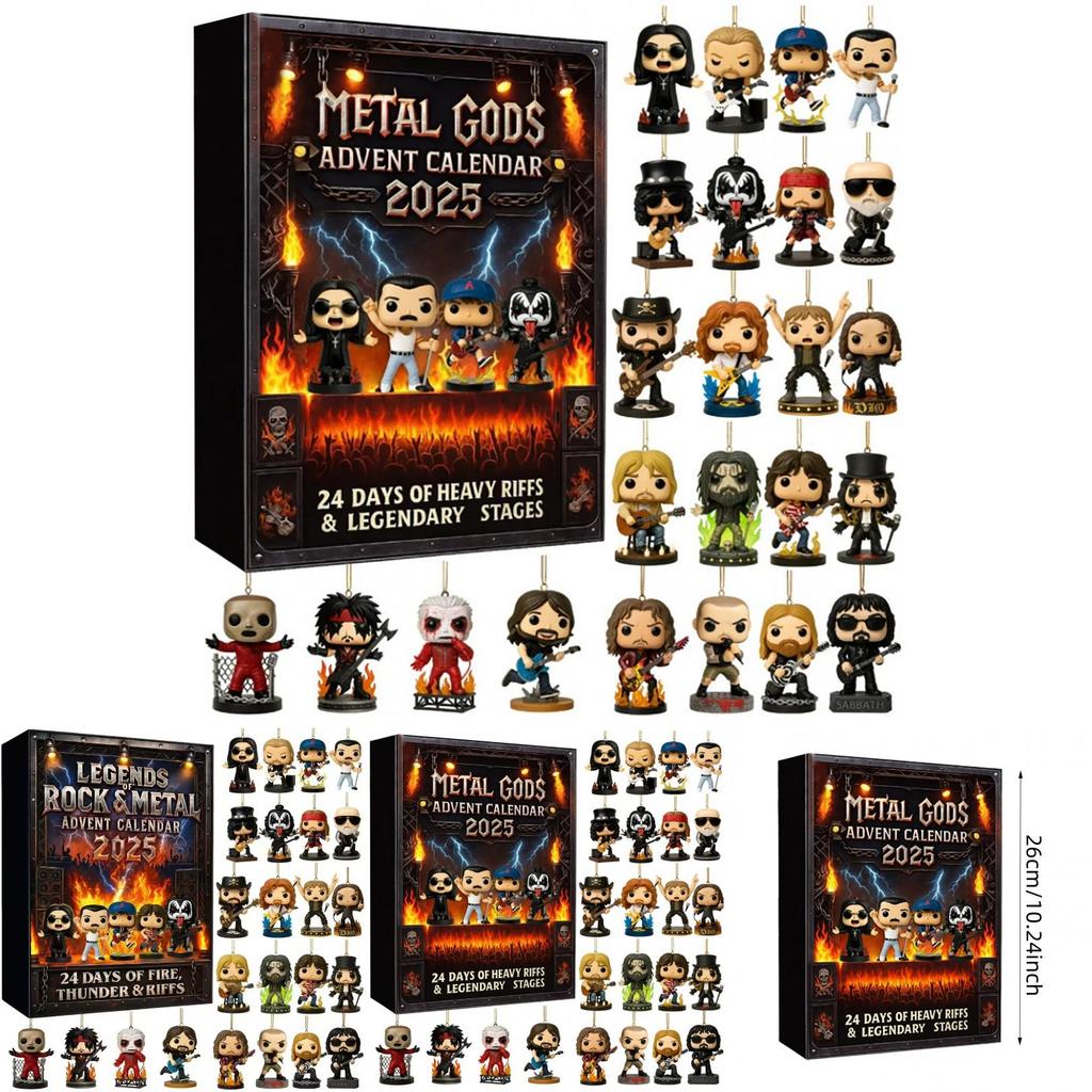 Legends Rock And Metal Christmas Countdown Calendar With 24 Collectible Accessories