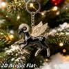 1Pcs 2D Goat Acrylic Pendants Cute Animal Hanging Ornament for Christmas Party Backpack Zipper Charm Accessory