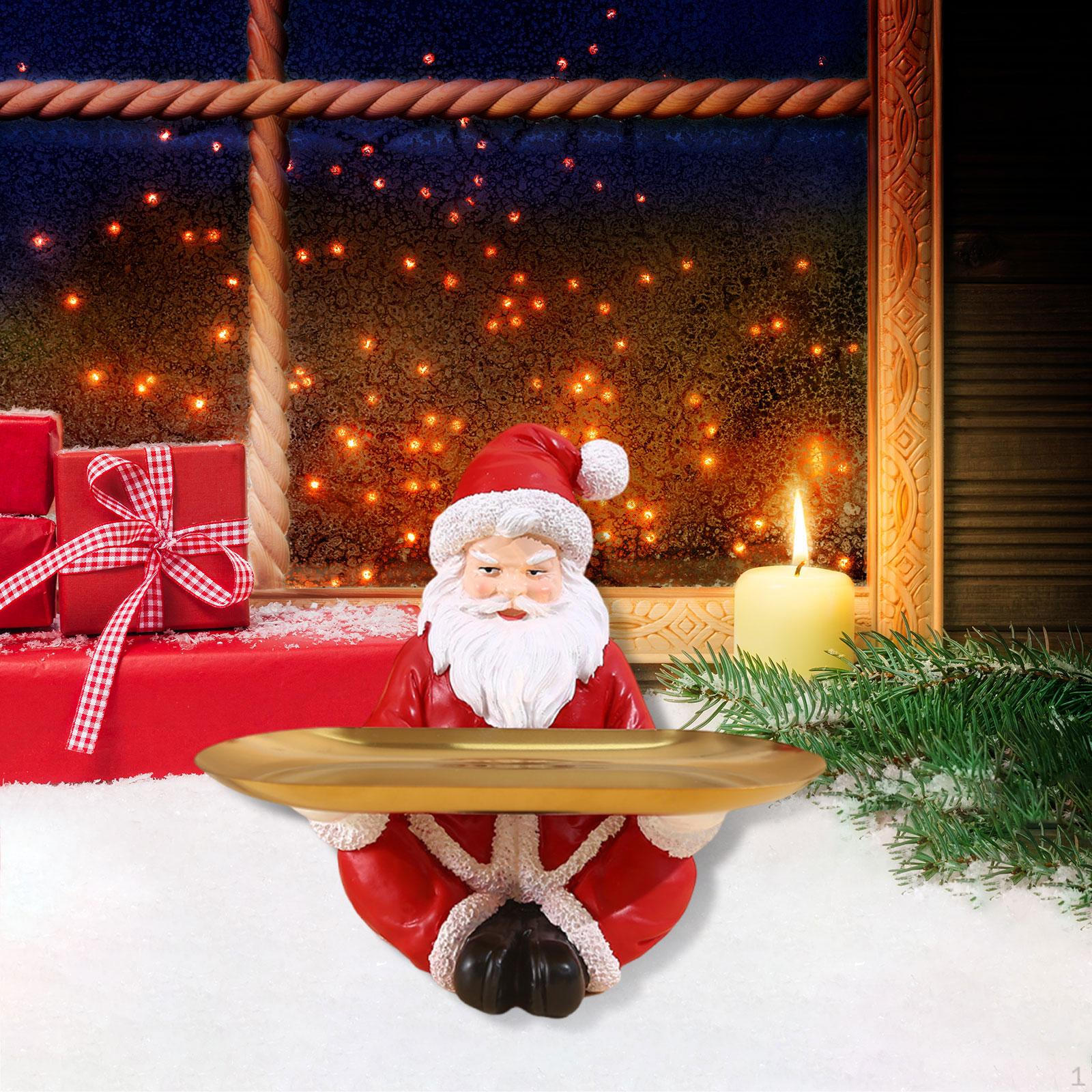 

Рождественский поднос для десертов, Идеально подходит для украшения дома или в качестве полки для украшений Santa Claus