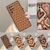Latte Love Brown Heart Aesthetic Silicone Phone Case For Samsung Galaxy Note 10 Pro S26 S25 S24 S23 S22 S21 Plus Ultra Cover