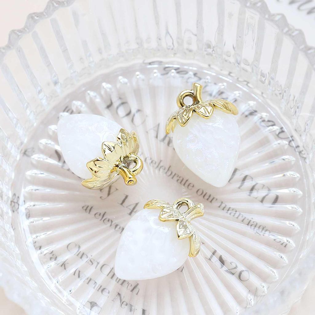 Large Transparent Acrylic Strawberry Pendant for DIY Jewelry Making
