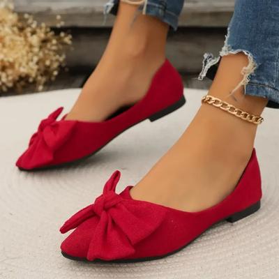 2024 Été Mode et Confortable Pointu Simple Nœud Décontracté Grande Taille Résistant à l'Usure Chaussures Plates pour Femmes zapatos mujer