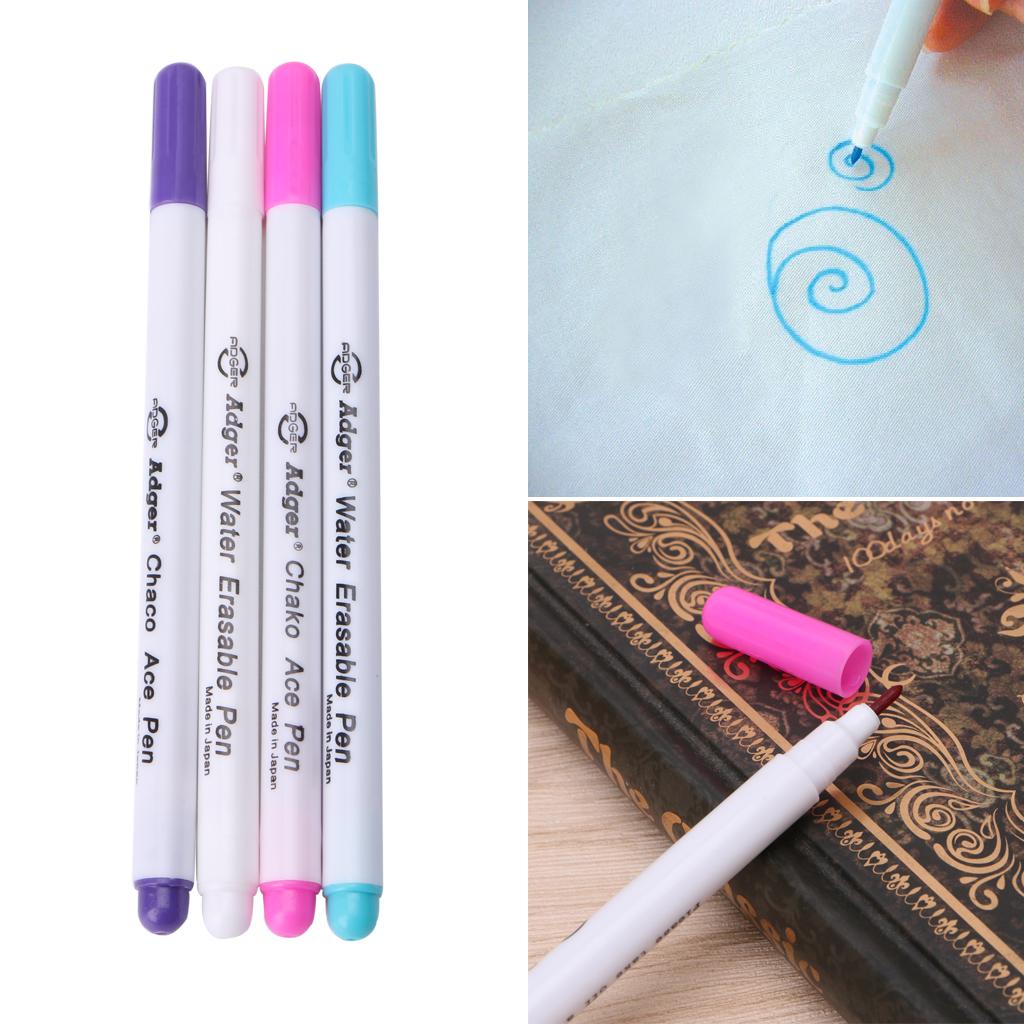 Water Erasable Pen 4 Pcs Disappearing Ink Marking Pen Air Water Erasable for Beginner Starter Handmade Projects