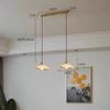 Japanese brass semicircular glass chandelier Nordic simple bed and bed bedroom hallway balcony bar dining room light