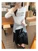 Women's European Style Long Sleeve Loose-Fit Letter Print T-Shirt, American Retro Slim Base Layer