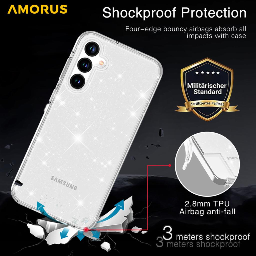 AMORUS For Samsung Galaxy A36 5G/A56 5G Case Soft TPU Hard PC Back Shockproof Phone Cover