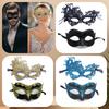 Spitzen-Halbmaske für Erwachsene - Schwarzes Kostüm Halloween-Party-Accessoire