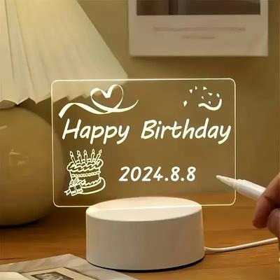 Creative LED Note Board Night Light USB Rewritable Message Board Warm Soft Light For Children Girlfriend Decoration Night Lamp