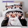 Eminem Pattern Bedding,Quilt Set Quilt Cover Pillowcase Home Birthday Gift(1 * Duvet Cover + 2 * Pillowcase, Without Core)