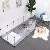 SONGMICS Pet Playpen, Guinea Pig Run and Cage with Floor, Indoor DIY Transparent Plastic Enclosure for Hamsters, Rabbits, Hedgehogs