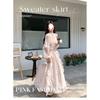 French Floral Dress Chiffon Long Dress Long Sleeve Skirt Autumn Senior Wear Dress Women's New Gentle Wind