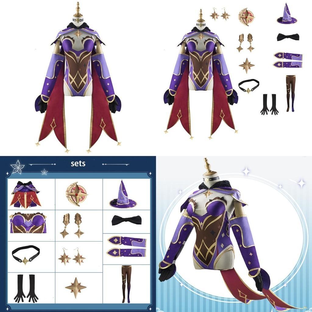 Mona Cosplay Costume Full Sets Handmade Custom Made High Elasticity