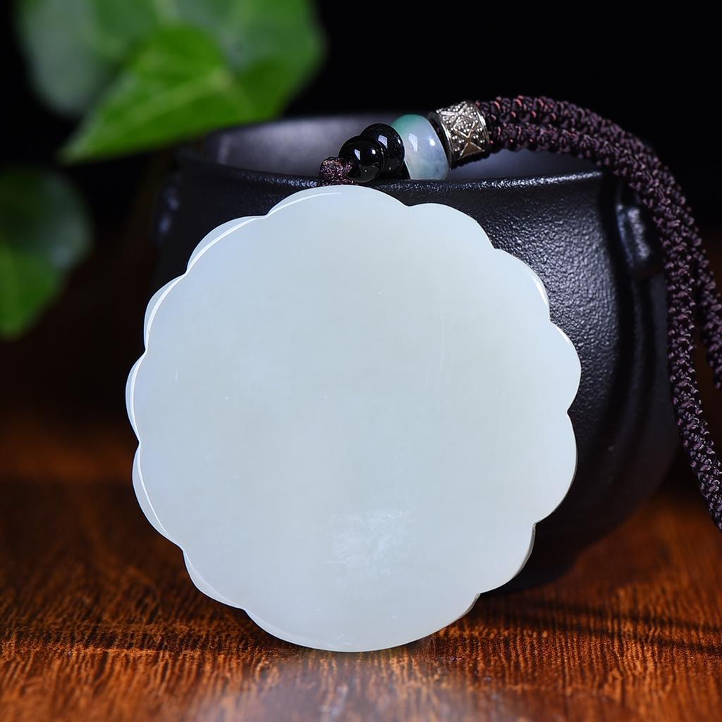 Xinjiang Hotan Jade Jade Peacock Open Screen Pendant for Men and Women Jade Pendant Pendant Jade Jade Necklace Blue White Jade with