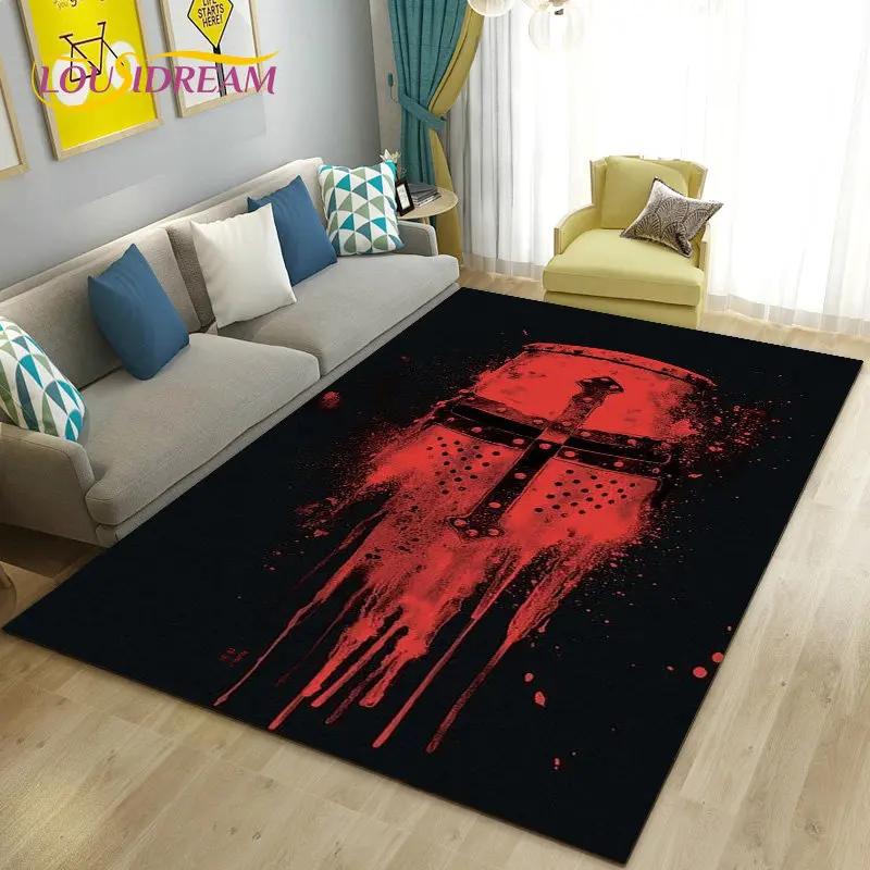 Knight Templar Cavalier Crusaders Game Area Rug Large,Carpet Rug for Living Room Bedroom Sofa Doormat Kitchen,Non-slip Floor Mat