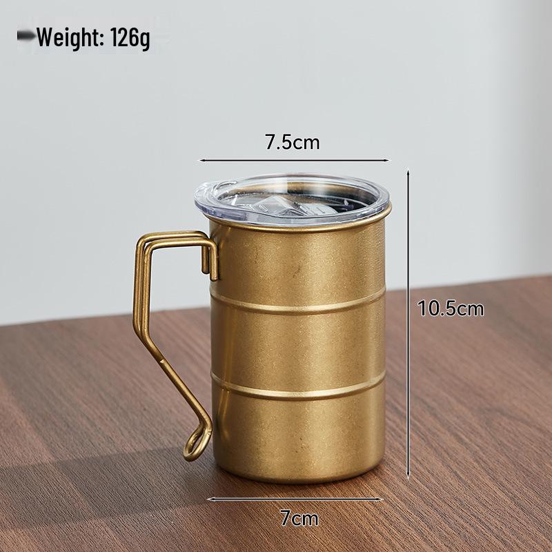 Boccale da Birra Retrò in Acciaio Inossidabile 304 con Manico – Tazza Creativa per Personalità da Esterno