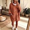 Damen Casual Kapuzenpullover Kleid mit langen Ärmeln Farbe für den Alltag