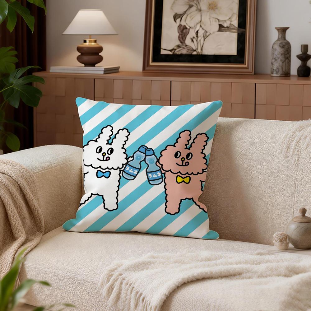 Süße Bunni Konbiny Kissenbezug Kissenbezug Set 4 Stück 50x50 45x45 40x40 Kissenbezug Dekorativ Sofa Heimdekoration