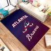 Atlanta Braves Logo with USA Flag Theme Patterned Carpet, Non Slip Mat Suitable for Living Room and Bedroom Sofas