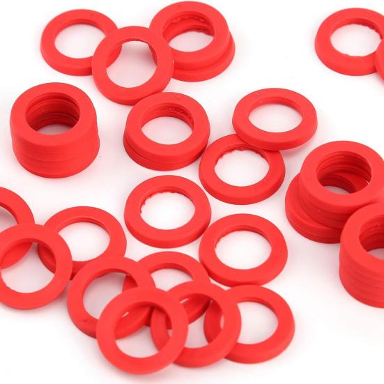 Silicone Hose Gaskets Red Washer Set Faucet Repair Parts O-Rings for 3/4 Inch Garden Hose And Outdoor Water Faucet Easy Leak Repair