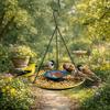 Metal Bird Food Container Decorative Parrot Feeder Tray Bird Food Dispenser  Outdoor Garden Decor