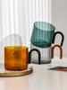 Nordic High Borosilicate Heat Resistant Arch Handle Colored Glass Mug Water Cup Flower Tea Mug Coffee Cup Milk Juice Drink Cup