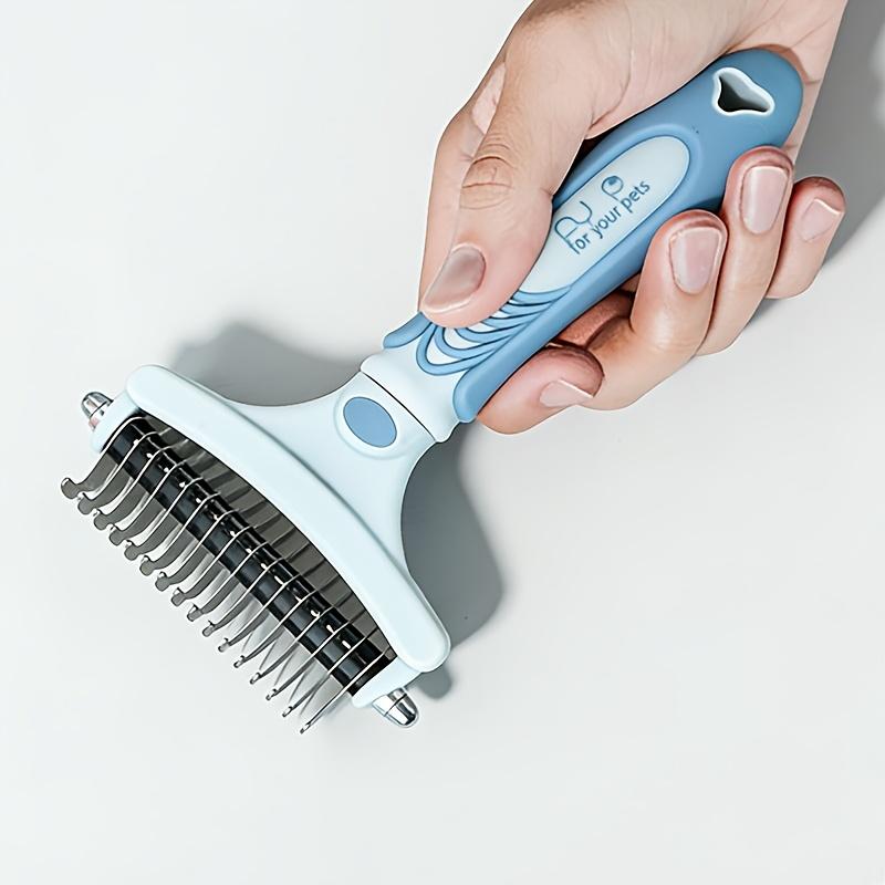 Double Sided Pet Grooming Brush with Stainless Steel Pins and Soft Bristles for Removing Loose Hair and Detangling Fur Suitable for Dogs and Cats