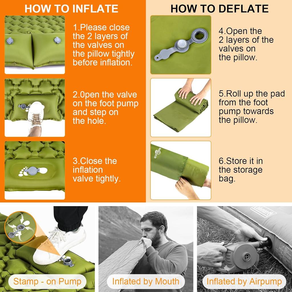 Self-inflating Mats Outdoor Sleeping Pad Camping Inflatable Mattress Travel Mat Folding Bed Ultralight Air Matt Nature Hiking