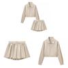 Streetwear Fashion Set With Zipper Jacket And Long Skirt For Women