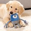 Yousheng Plush Animal Dog Chew Toy with Cotton Rope Bite Resistant Stuffed Pig Duck Bear Puppy Boredom Toy Squeaky Dog Teething Interactive