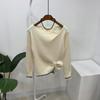 C S In The Room Off Shoulder Ribbed twiSt StitCh Knit 4Color