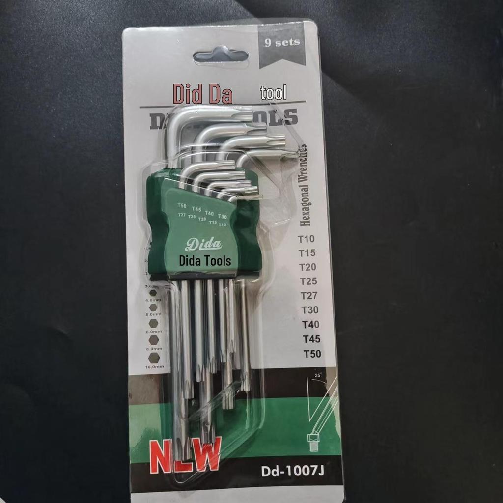 Hexagon Screwdriver and Wrench Set - 6-Piece Internal Angle and Plum Hex Keys