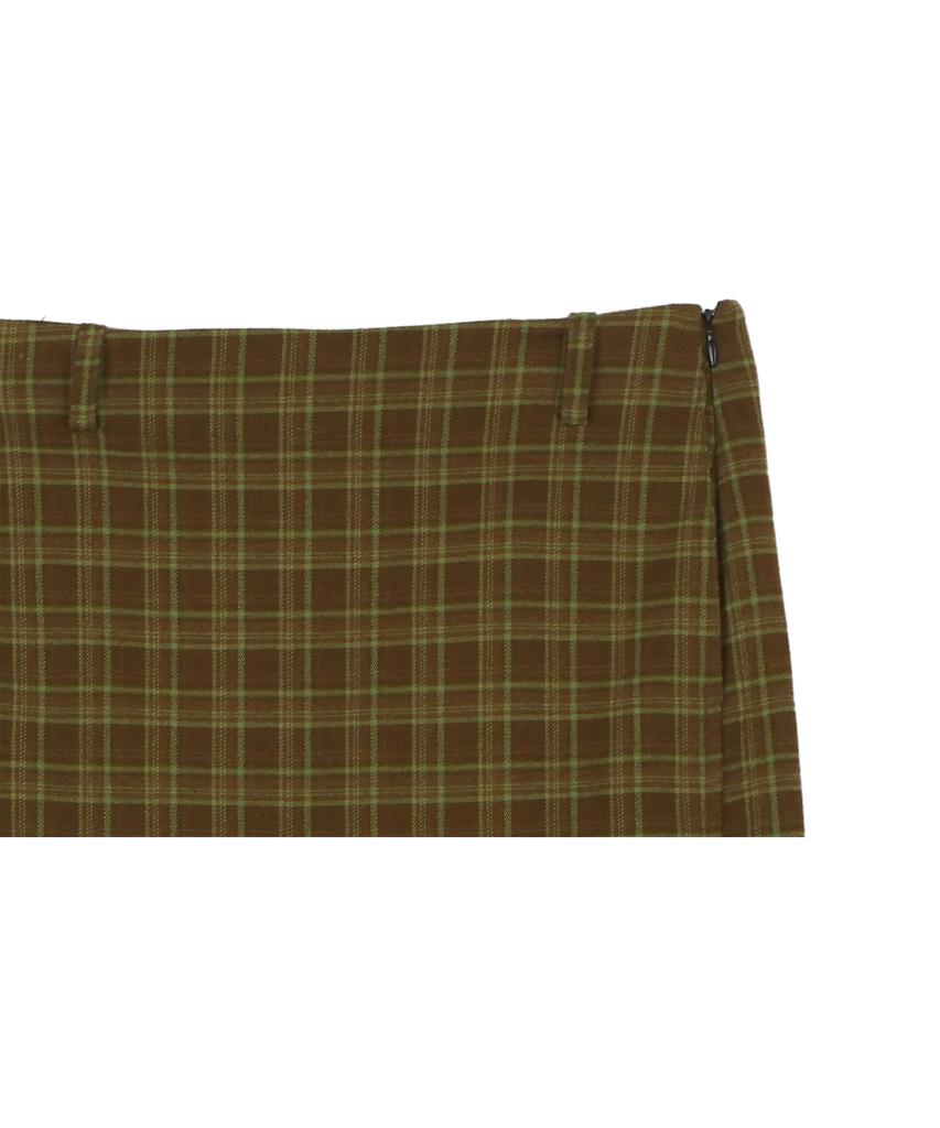 Hardcore Happiness Check H-Line Maxi Skirt_Green